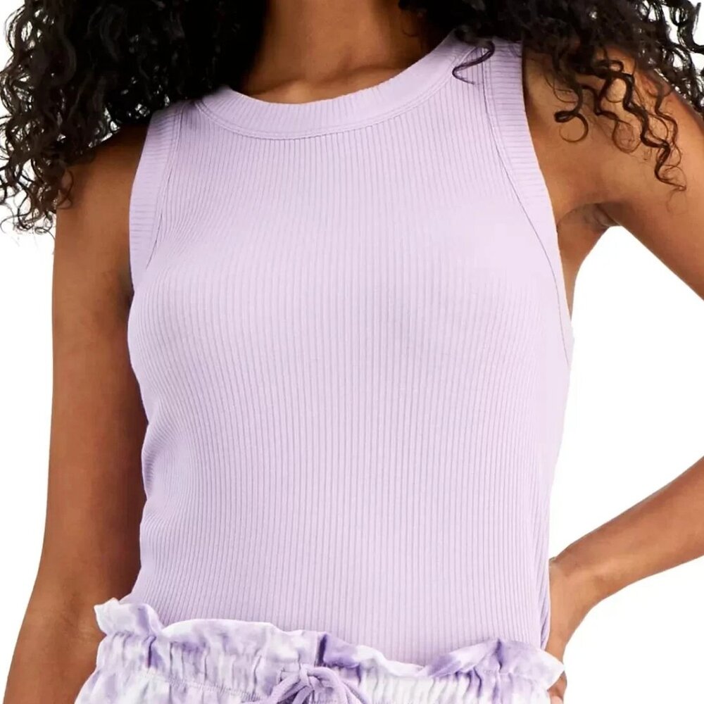 Jenni Intimates Women's High-Neck Sleeveless Pajama Tank Top, Glazed Lilac, XXL